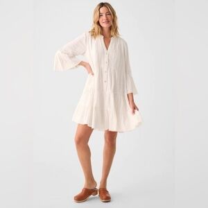 Faherty Kasey dream cotton gauze tiered dress MEDIUM